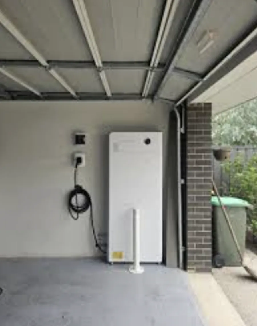 Sigenergy battery and EV charging setup in a Melbourne garage