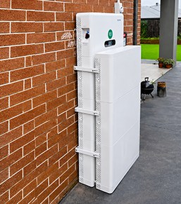 SOFAR battery and inverter beside a side path