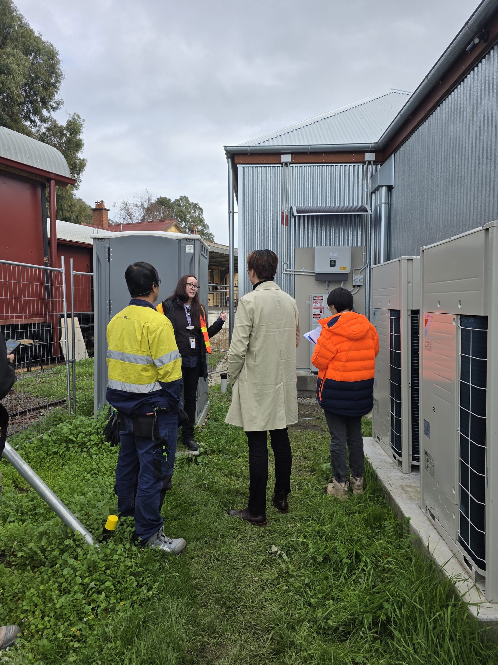 E3 Energy team on site with Mansfield Shire representatives at handover