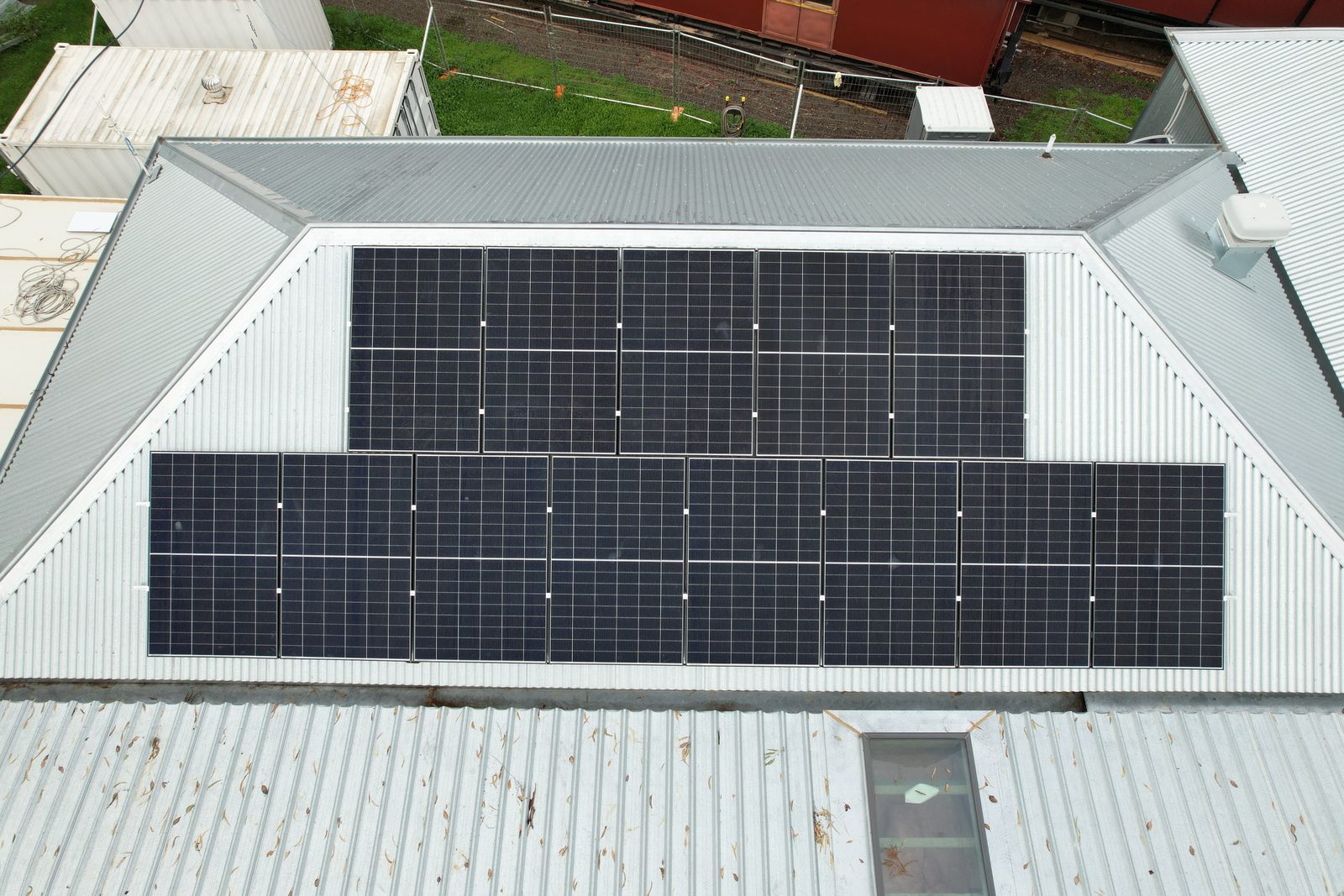 Solar array on the Mansfield Heritage Museum roof